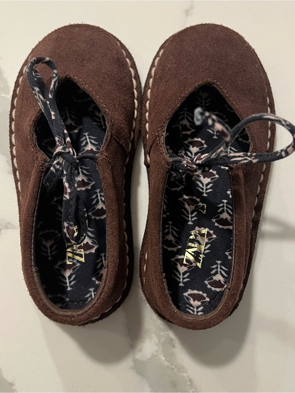 Toddler girls ZARA Suede Lace-Up Shoes Size EUR 23 -US 7 - Picture 7 of 9